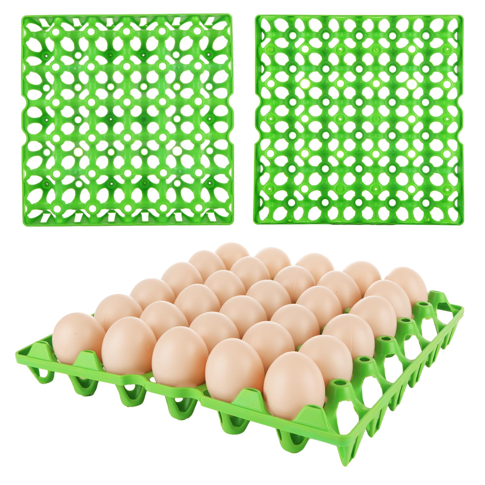 DAJAVE Confezione da 12 vassoi per uova in plastica, blu per 30 uova, per allevatori di polli domestici, impilabili, per contenere più uova per imballaggio, conservazione, spedizione di uova fresche