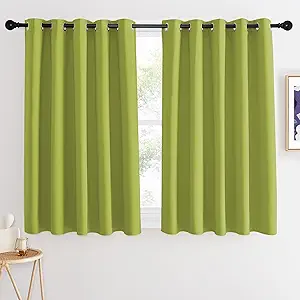 NICETOWN Blackout Curtains 54 Inches Long, Thermal Insulated Room Darkening Curtains for Bedroom, Window Treatment Drapes for Living Room Nursery (W66 x L54 Inch, Fresh Green, 1 Panel)