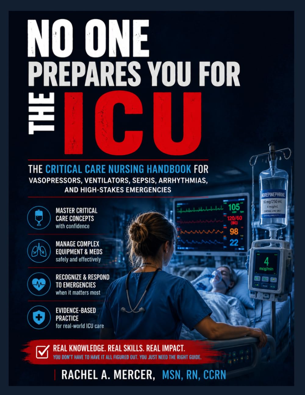 No One Prepares You for the ICU: The Critical Care Nursing Handbook for Vasopressors, Ventilators, Sepsis, Arrhythmias, and High-Stakes Emergencies