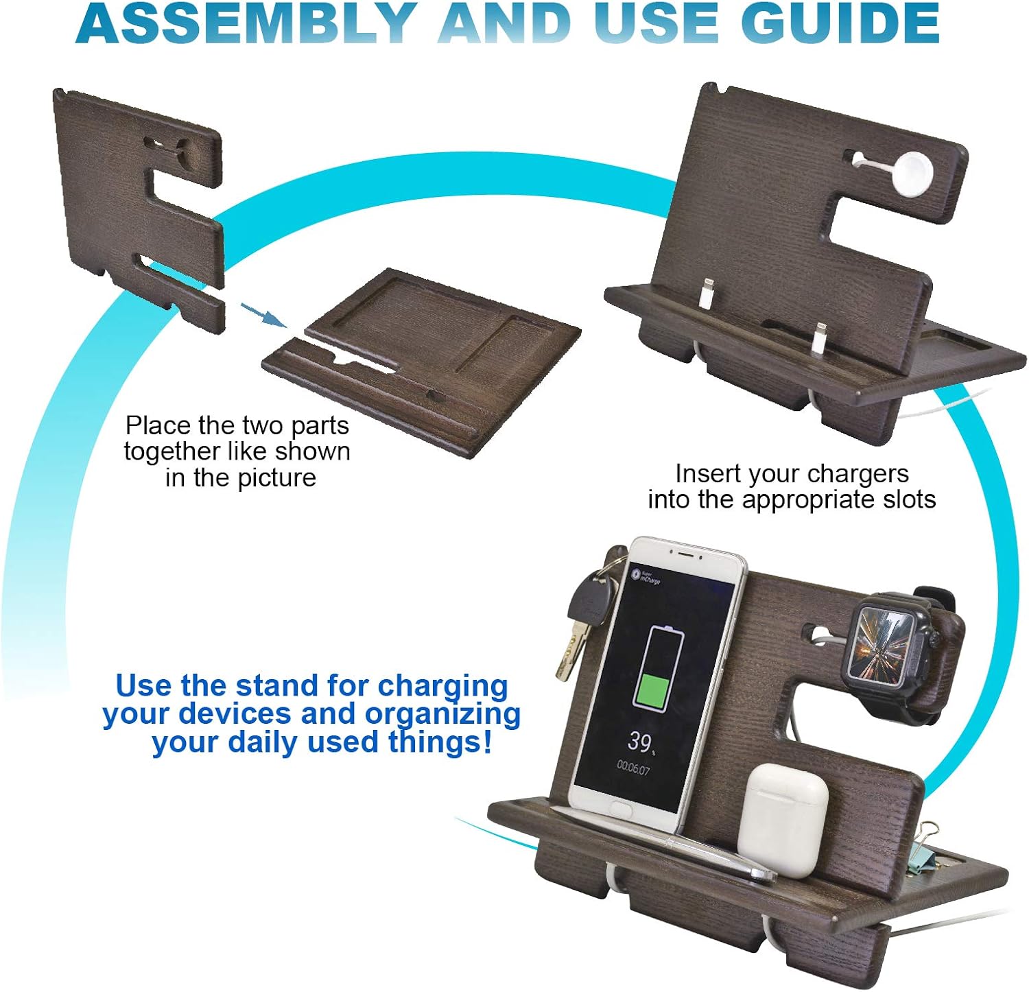 Black Friday Clearance TESLYAR Wood Phone Docking Station Ash Key Holder Wallet Stand Watch Organizer Men Husband Wife Anniversary Dad Birthday Father Graduation Gadgets Compatible with iPhone iWatch AirPods Crazy Deals TESLYAR Wood Phone Docking Station Ash Key Holder Wallet Stand Watch Organizer Men Husband Wife Anniversary Dad Birthday Father Graduation Gadgets Compatible with iPhone iWatch AirPods