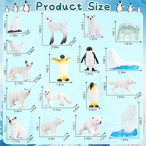 Miniatura 2 de Conjunto de proyectos escolares de animales polares, kit de suministros de diorama, juguetes de figurilla, modelo de proyecto de diorama, juguetes