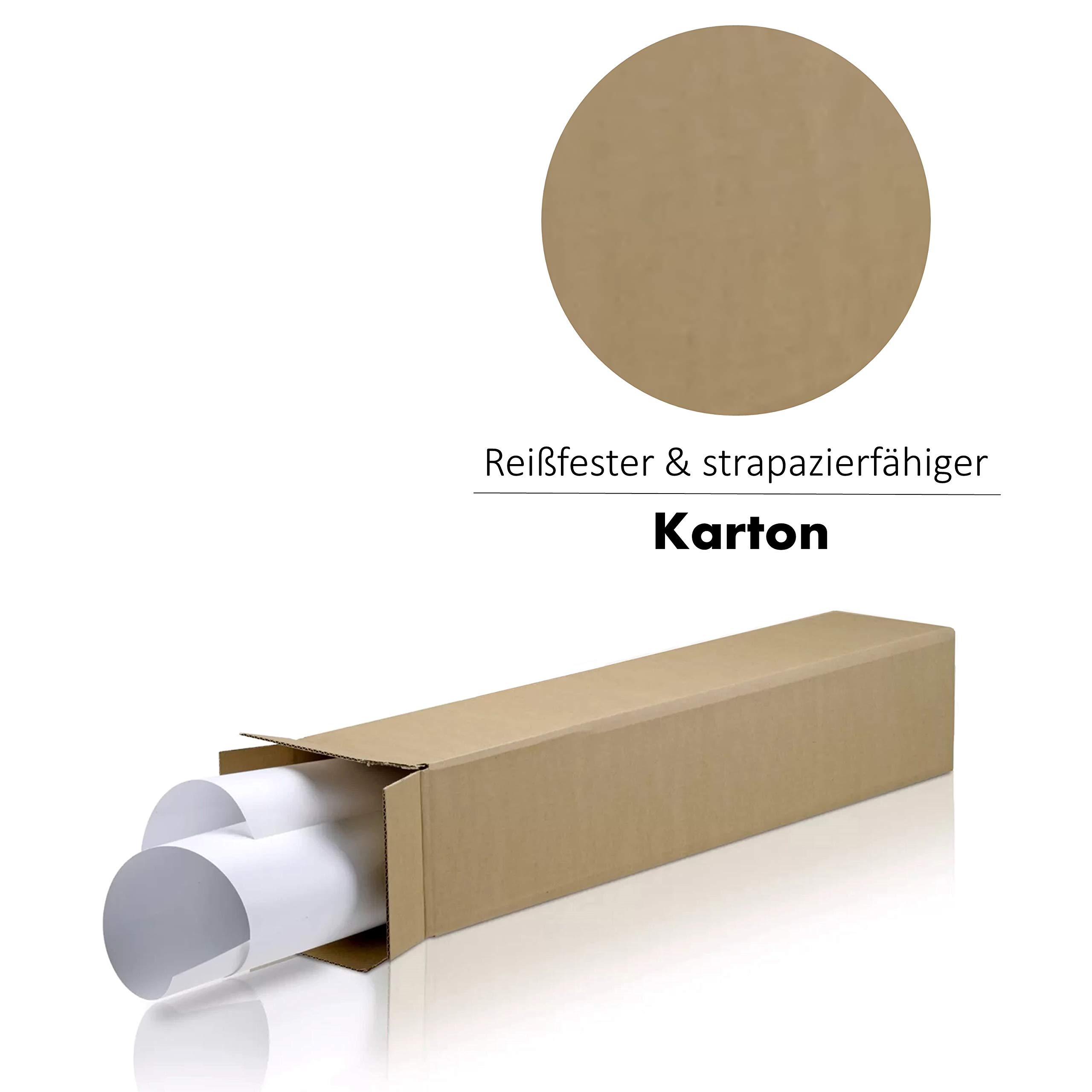 25 Stück Versandhülsen 300 x 300 x 1100 mm Braun - Versandhülse lang und eckig - 1-welliger Versandkarton - Karton Versandverpackung für Sonnenschirm, Teppich, Golfschläger, Ski & Rohre