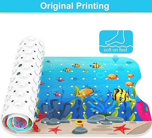 Miniatura 4 de XIYUNTE Tapete de baño para bebé para niños, tapete de baño antideslizante para niños, tapete de baño para niños, tapete de baño extra grande para
