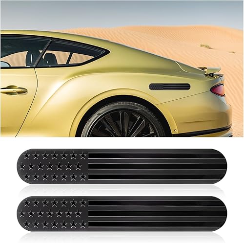 2 calcomanías de metal de aluminio 3D con emblema de la bandera estadounidense para decoración de parachoques de exteriores, calcomanías populares