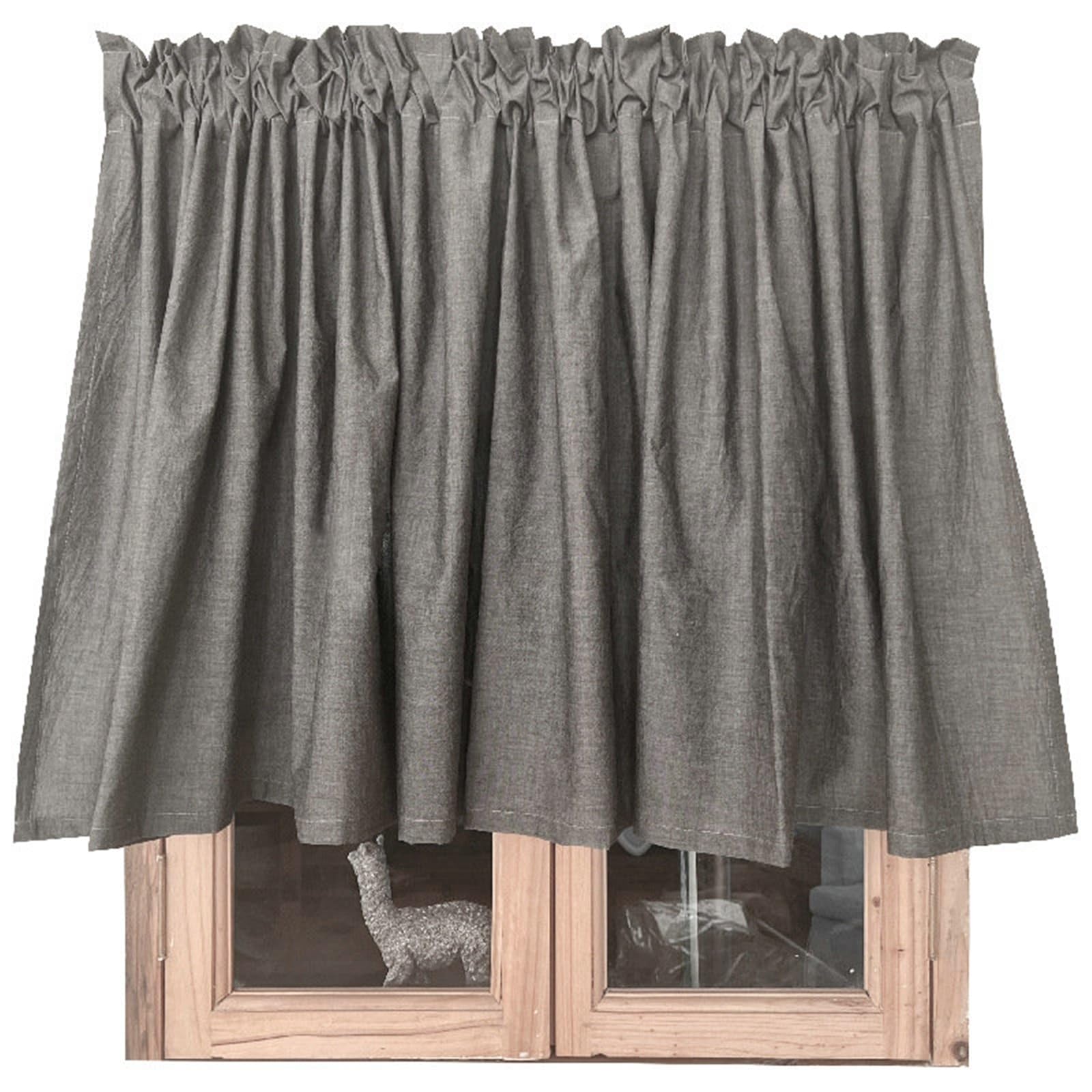 Epinki Ciemnoszare zasłony kuchenne, nieprzejrzyste, jednokolorowe, na drzwi balkonowe, nowoczesne, z bawełny, zaciemniające, na okno, 115 x 140 cm