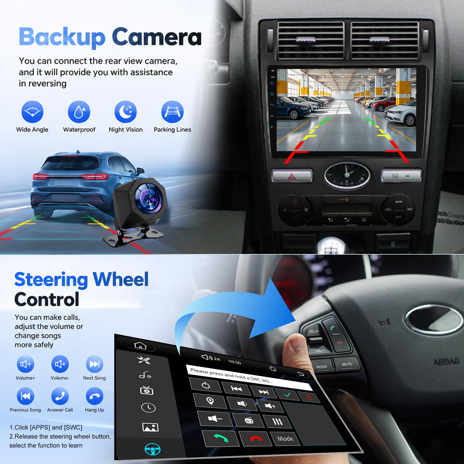 Autoradio für Ford Mondeo 2004-2007 mit drahtlosem CarPlay/Android Auto