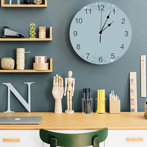Miniatura 5 de Silent - Reloj de pared decorativo sin tictac para cocina, dormitorio, baño, oficina, sala de estar, lavandería, hogar, funciona con pilas, reloj de