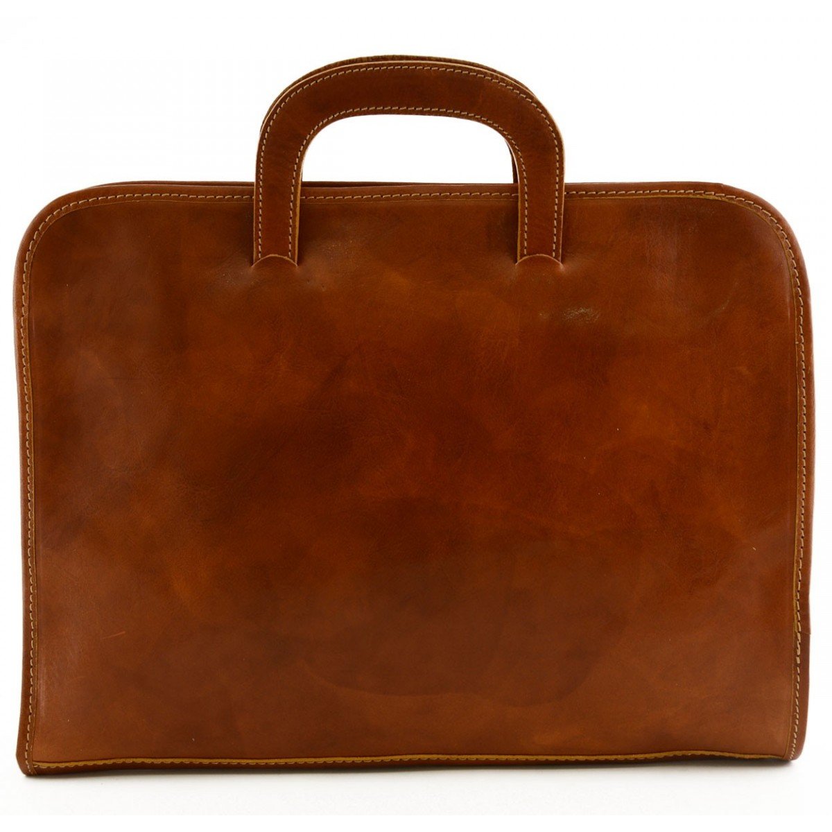 Portadocumenti A4 In Vera Pelle 3 Scomparti Colore Cognac - Pelletteria Toscana Made In Italy - Business
