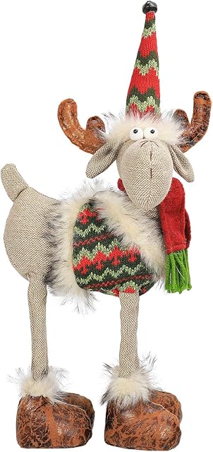 N&T NIETING Christmas Reindeer, 40cm Handmade Reindeer Deer Toy for Xmas Ornaments Holiday Party Decorations