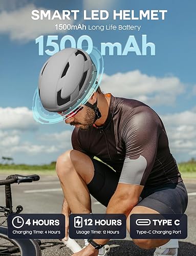Miniatura 4 de Casco de bicicleta con luz Casco de bicicleta con pantalla LED DIY para scooter, bicicleta, monopatín Casco de pantalla LED con patrones