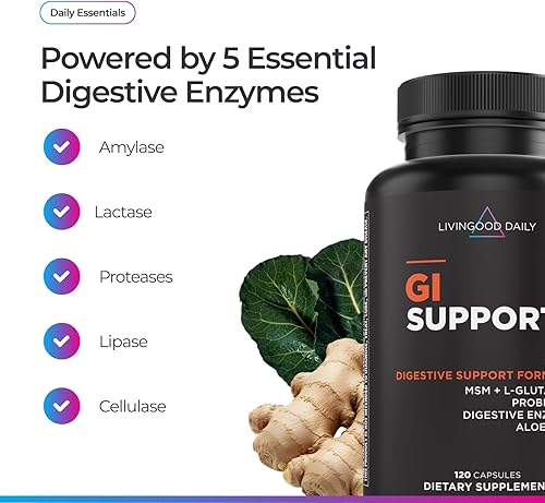 Miniatura 3 de Livingood Daily Suplemento de desintoxicación de limpieza intestinal, soporte gastrointestinal 13 en 1 con L glutamina, aloe vera, enzimas