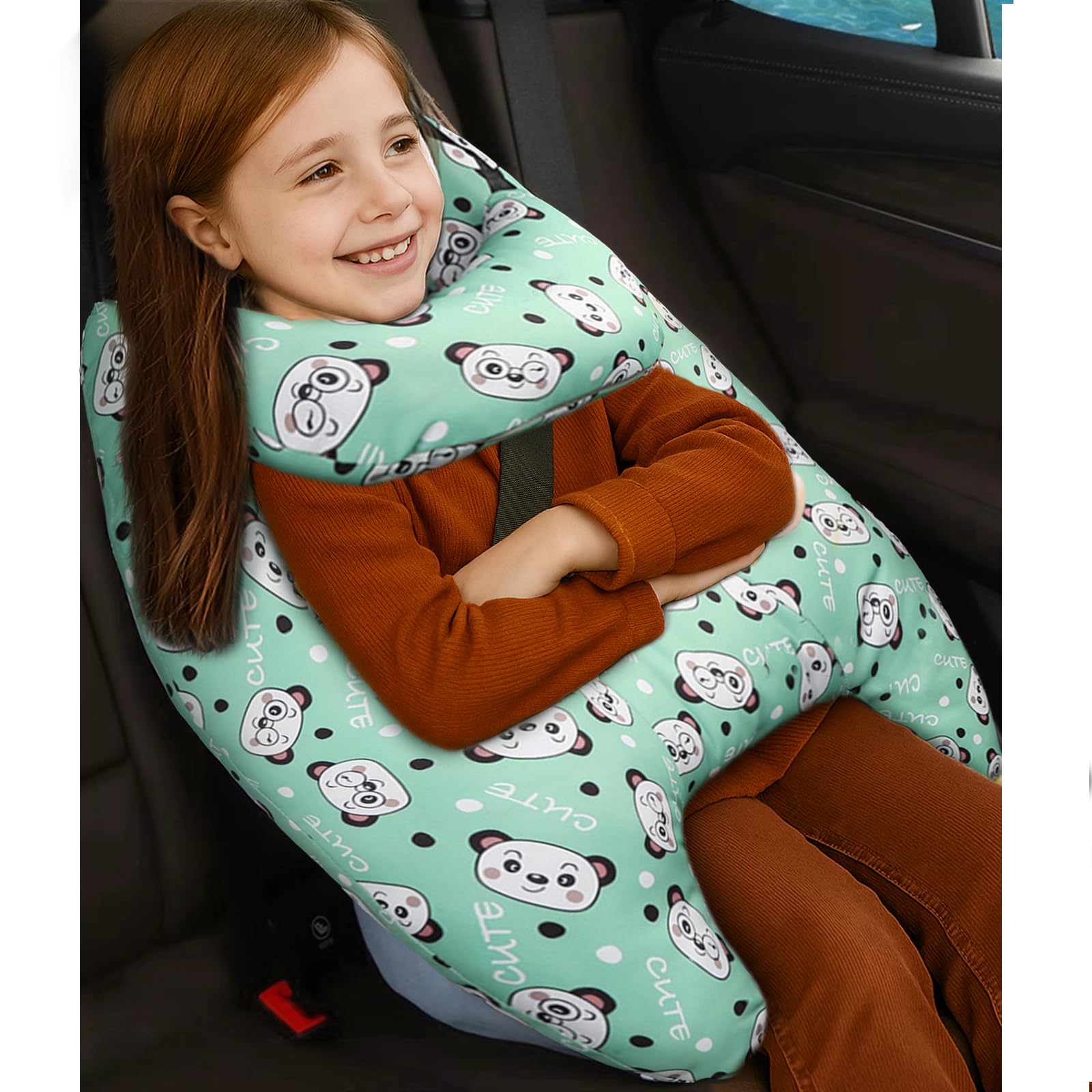 TrAdE Shop Traesio - Poggiatesta Seggiolino Auto Supporto Collo Testa Regolabile Cuscino Bambini Adulti 86523375