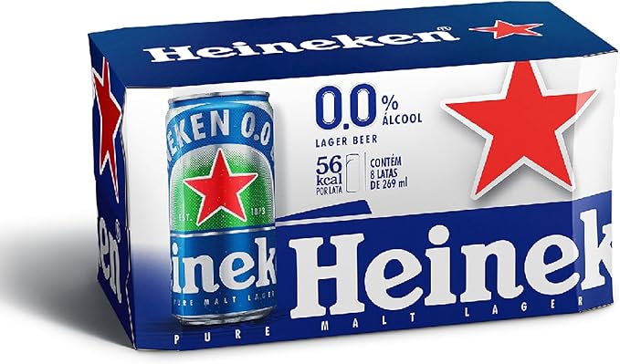 Heineken Cerveja Lager, Sem Alcool Lata 269ml, Pack 8 Unidades Menor preço em Heineken Cerveja Lager, Sem Alcool Lata 269ml, Pack 8 Unidades