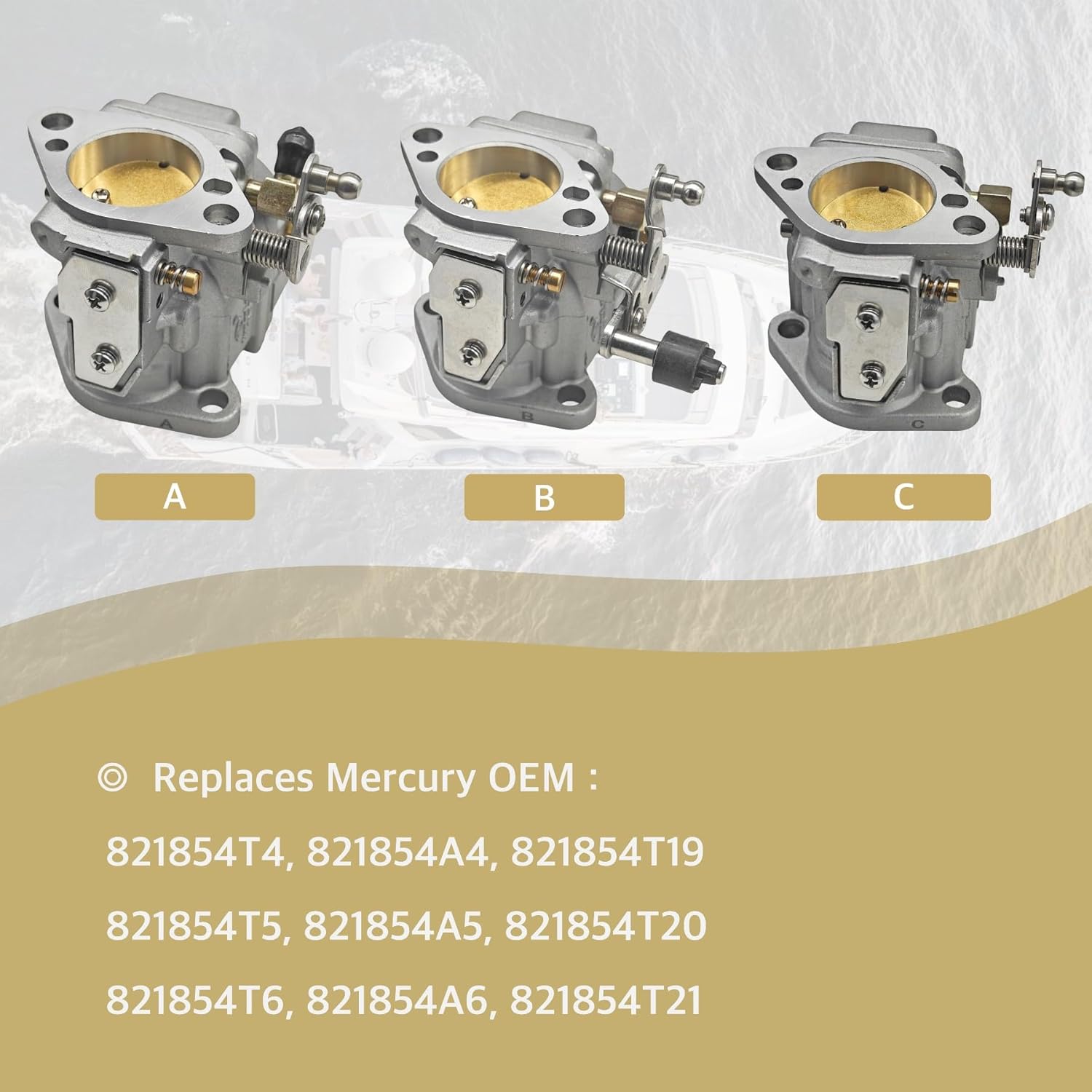 821854T4 TOP Center Bottom Carburetor for Mercury 40 55 60 HP Outboard Models Manual 8821854T5 821854T6