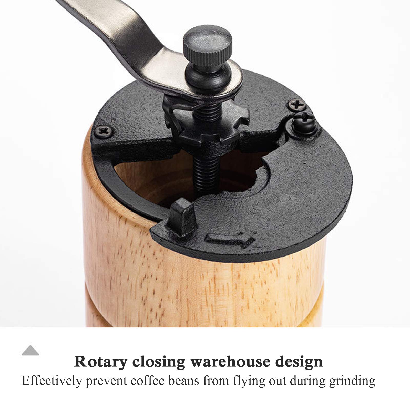 Molino De Grano Café Manual, Molino De Muela De Cerámica De Manivela, Configuración Portátil Ajustable Máquina De Molino De Café para Viajar Y Acampar,Negro