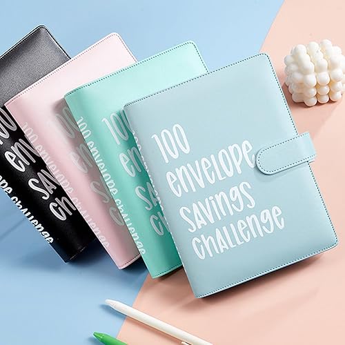 Miniatura 2 de Carpeta de desafío de 100 sobres, libro de ahorro de dinero de 52 semanas, forma fácil y divertida de ahorrar $5,050, $10,000, $500, libro de