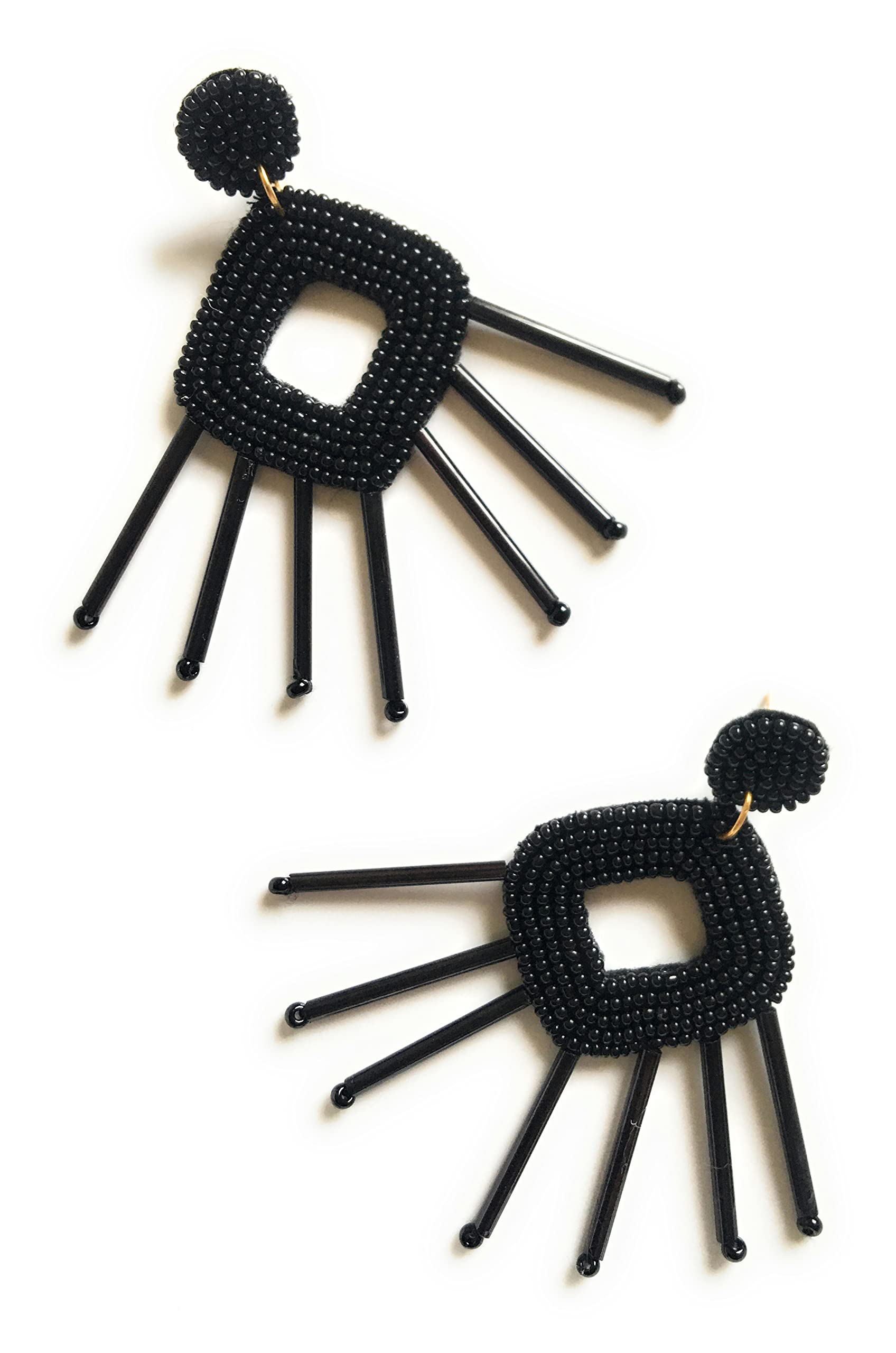 The White Lily handmade black earrings for women