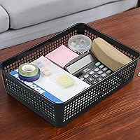 Vista 4 de Paquete de 6 cestas de plástico A4, bandejas negras para oficina