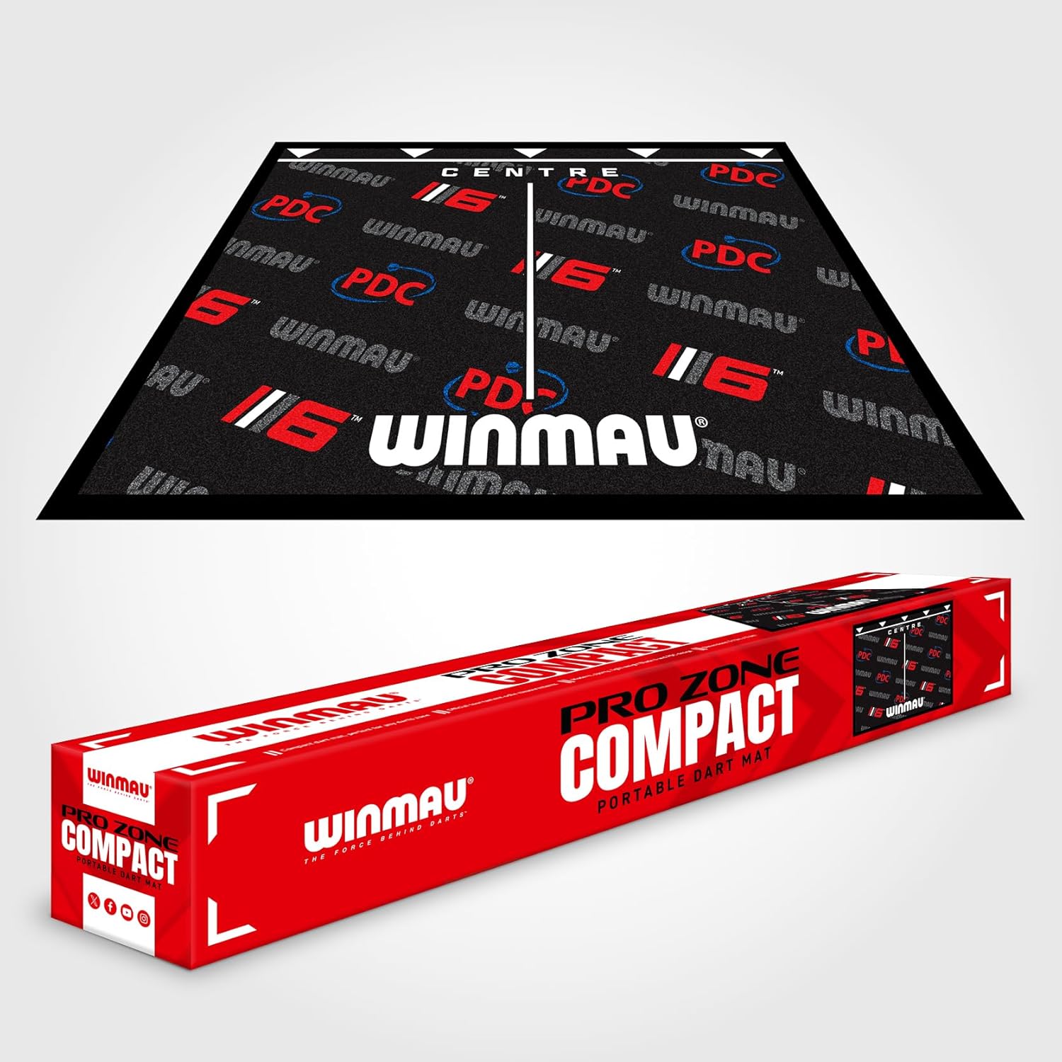 WINMAU Dart Mat with Throw Line for Soft Tip and Steel Tip - Available in Outshot and Clearzone Style