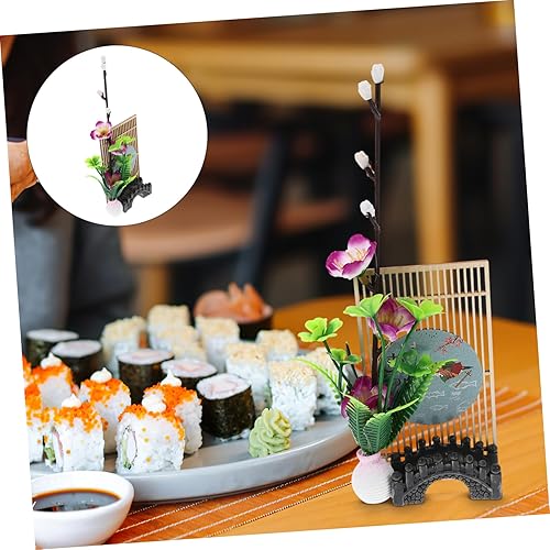 Miniatura 2 de UPKOCH Plantas de casa Platos de plástico Plantas de plástico Plato de alimentos Decoración Plato Flores simuladas Plato de hotel Adornos de flores