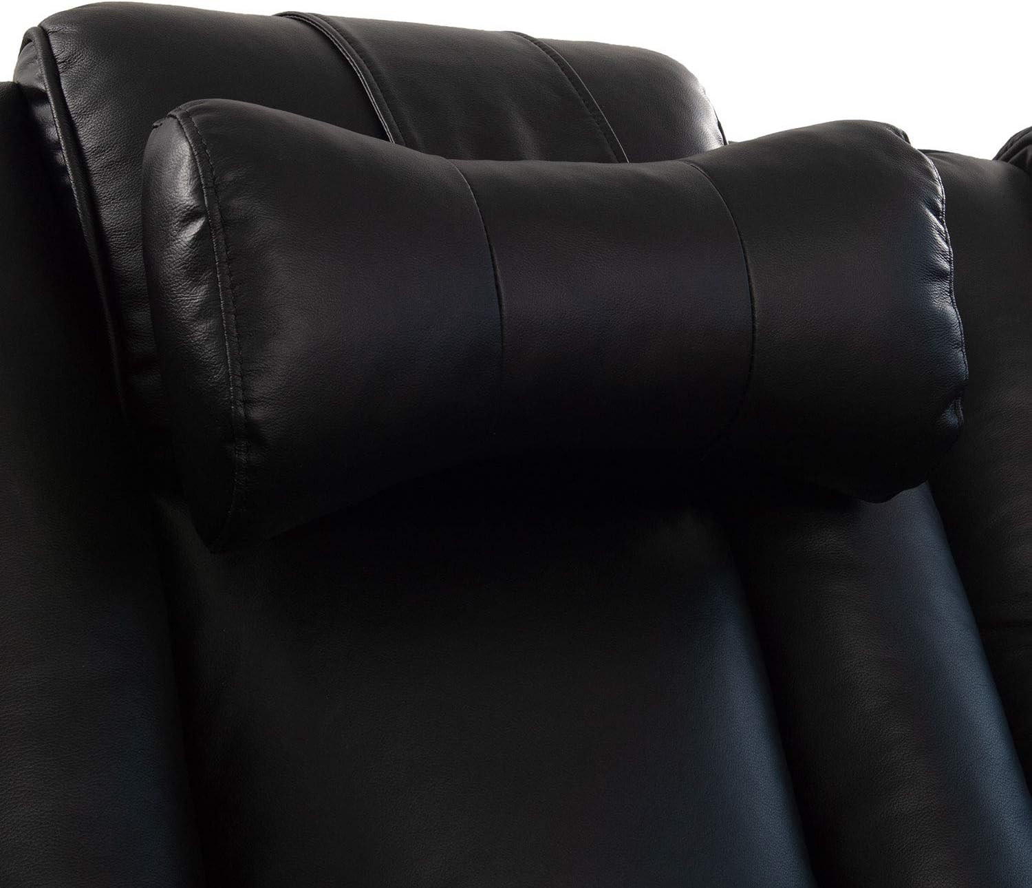 Octane Seating Neck Support Pillow for Recliner | Contoured Shape | Black Italian Leather