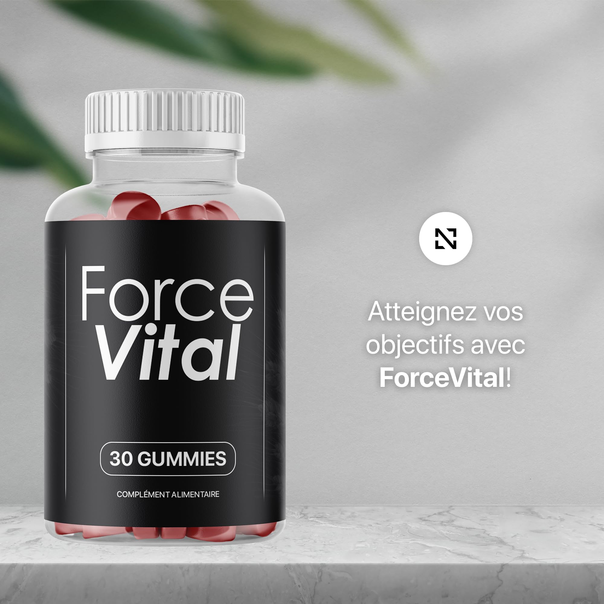 ForceVital Men’s Vitality Gummies - Complexe Naturel pour Homme - 30 Force Vital Gummies pour 1 Mois