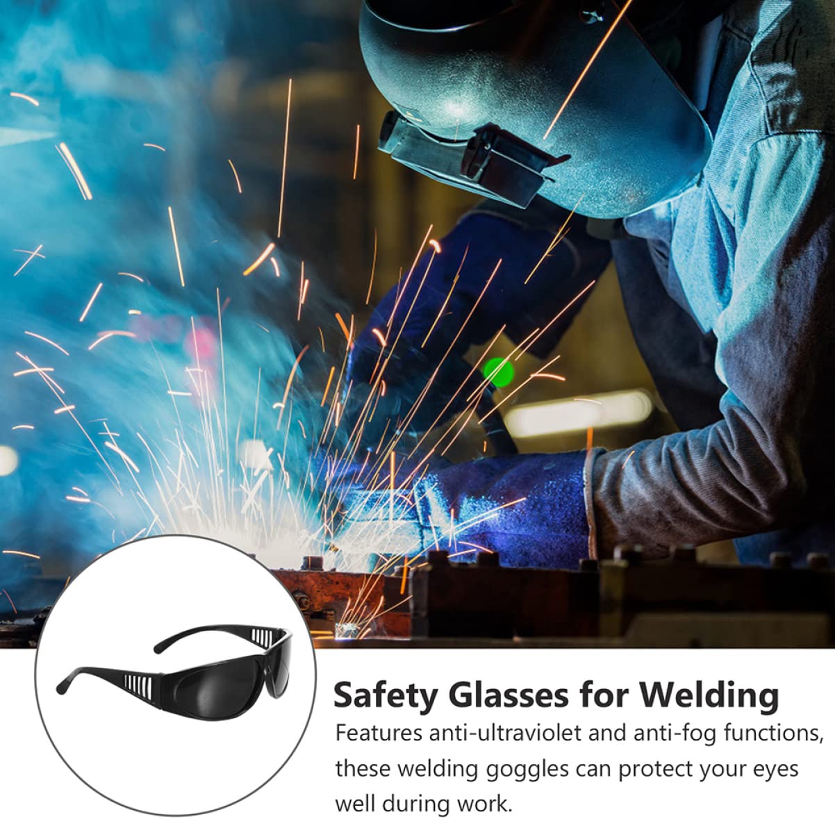 DOITOOL 2 Juegos Gafas De Soldador Oscurecimiento Gafas De Seguridad Gafas De Proteccion Gafas De Protección Gafas Seguridad Anteojos A Prueba De Viento Anteojos Para Soldar 12 Piezas * 2