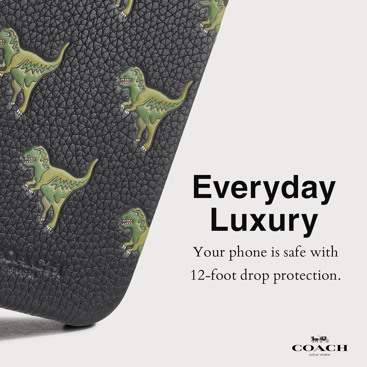 Coach Genuine Debossed Pebbled Leather Slim Wrap iPhone 16 Pro Case - Designer Phone Case - Repeat Rexy - Image 3