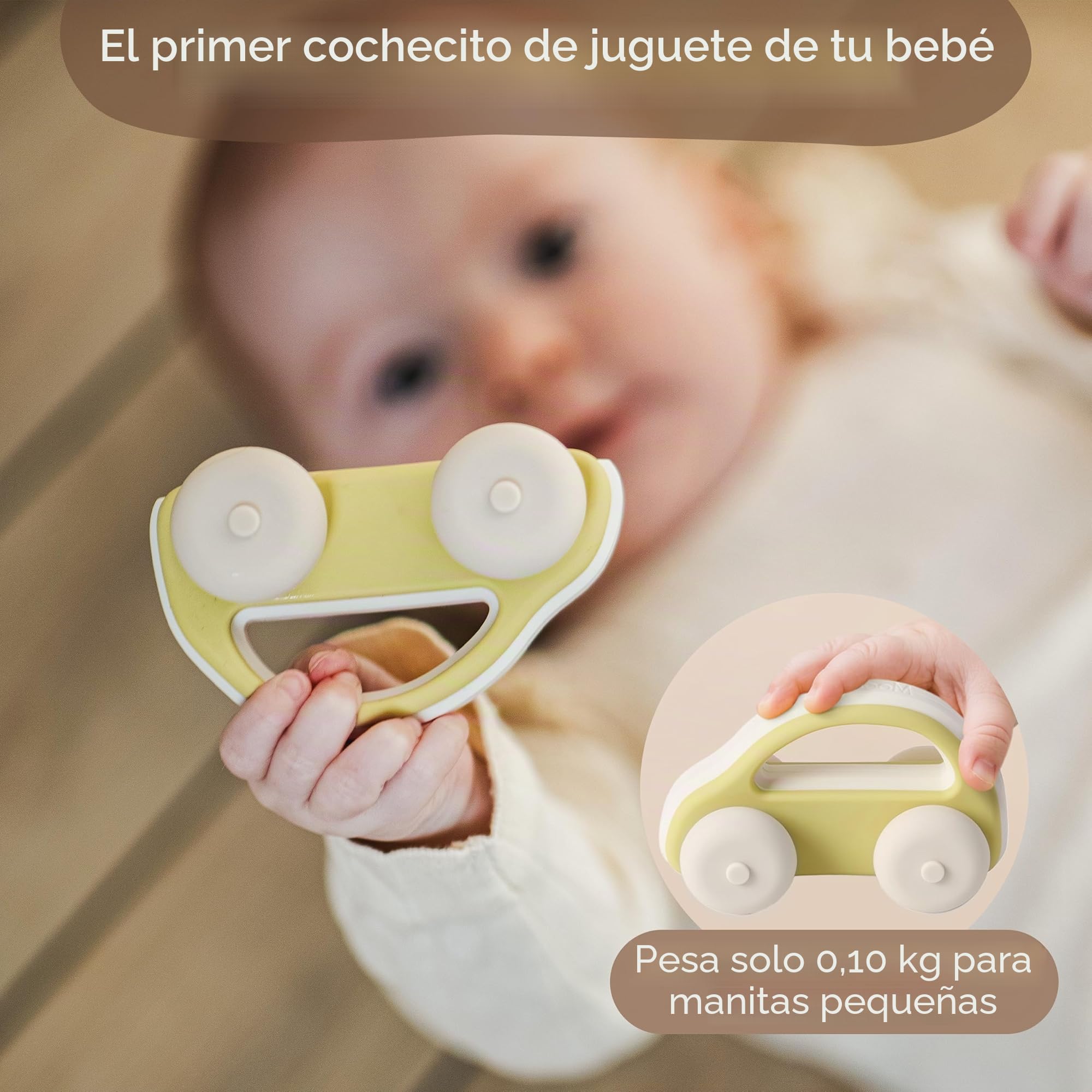 Moonkie Roll & Go Coches para Niños, Paquete de 3, Coches Juguete Silicona Blanda, Regalo Niño 6 Meses+ 1 2 3 Años, Mordedor Bebe, Juguetes Montessori, Coches para Bebes sin BPA, para Casa y Viaje