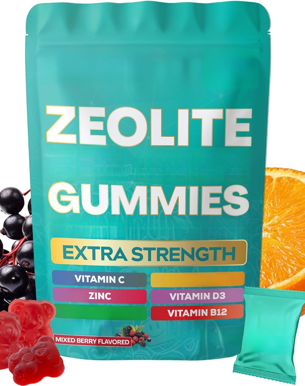 Gomme Zeolite 9-in-1 con Vitamine Essenziali & Zinco