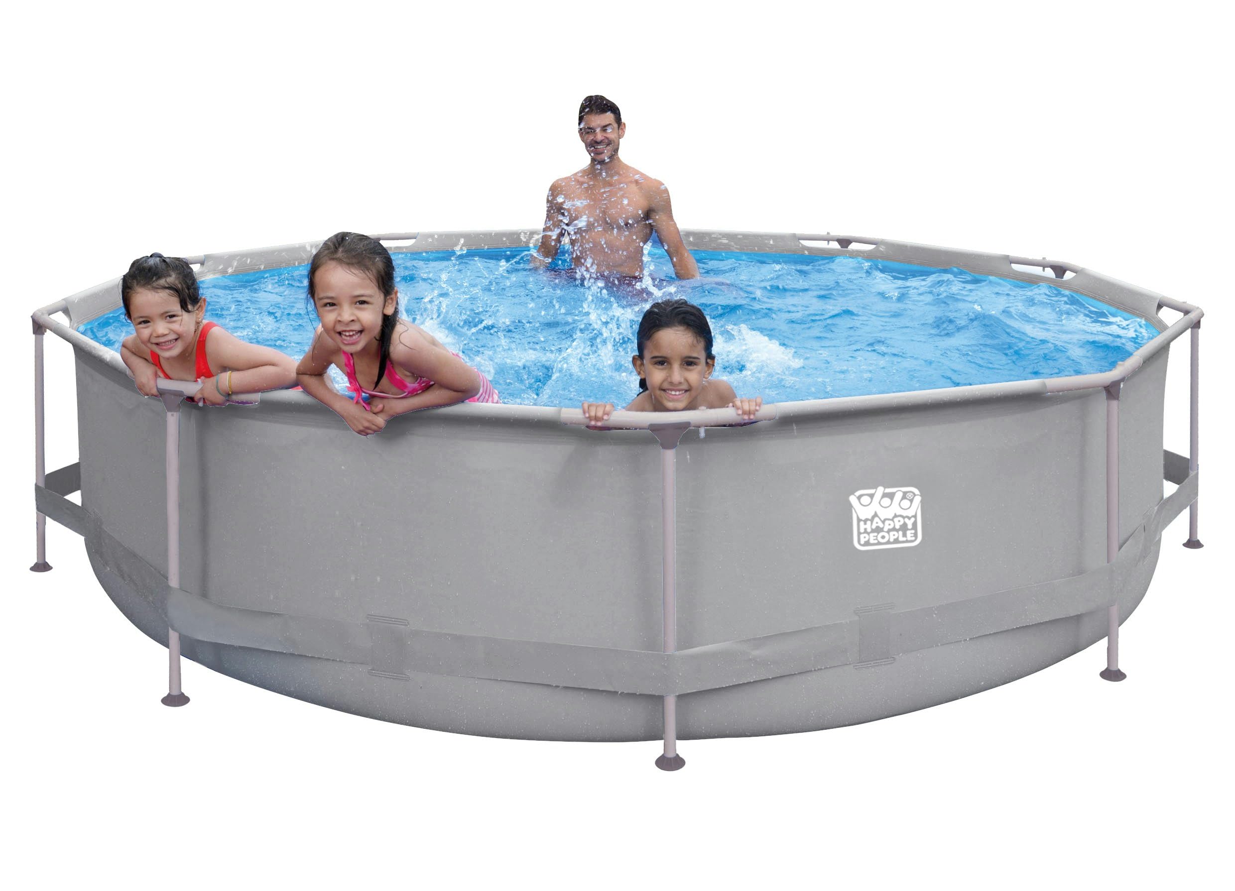 Happy People Piscina con telaio in acciaio, 360 x 76 cm.