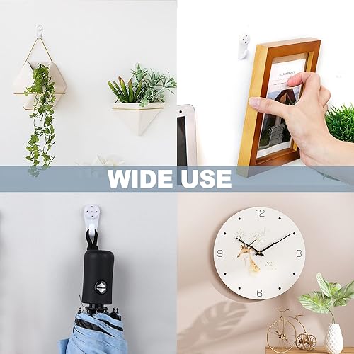 Miniatura 7 de COVITKAN Kit de 50 ganchos para colgar fotos ganchos resistentes para estucohormigónparedes duras sin taladrar clavos invisibles y carga de peso de