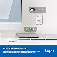 Vista 4 de TP-Link Tapo Enchufe inteligente Wi-Fi Mini, monitoreo de energía, compatible con Alexa y Google Home y Samsung SmartThings, temporizador, 15A/1800W