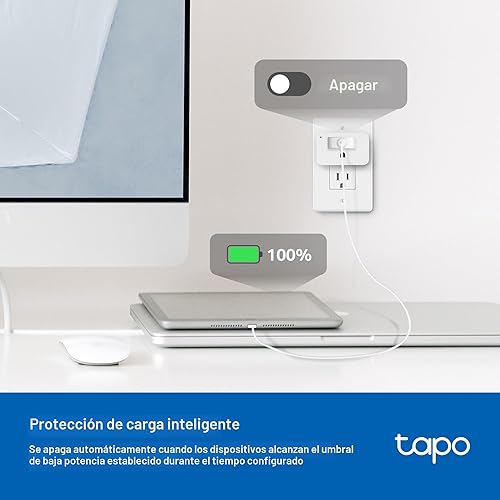 Miniatura 4 de TP-Link Tapo - Enchufe inteligente, monitoreo de energía, compatible con Alexa, Google Home y Samsung SmartThings, temporizador, 15A1800W Max,