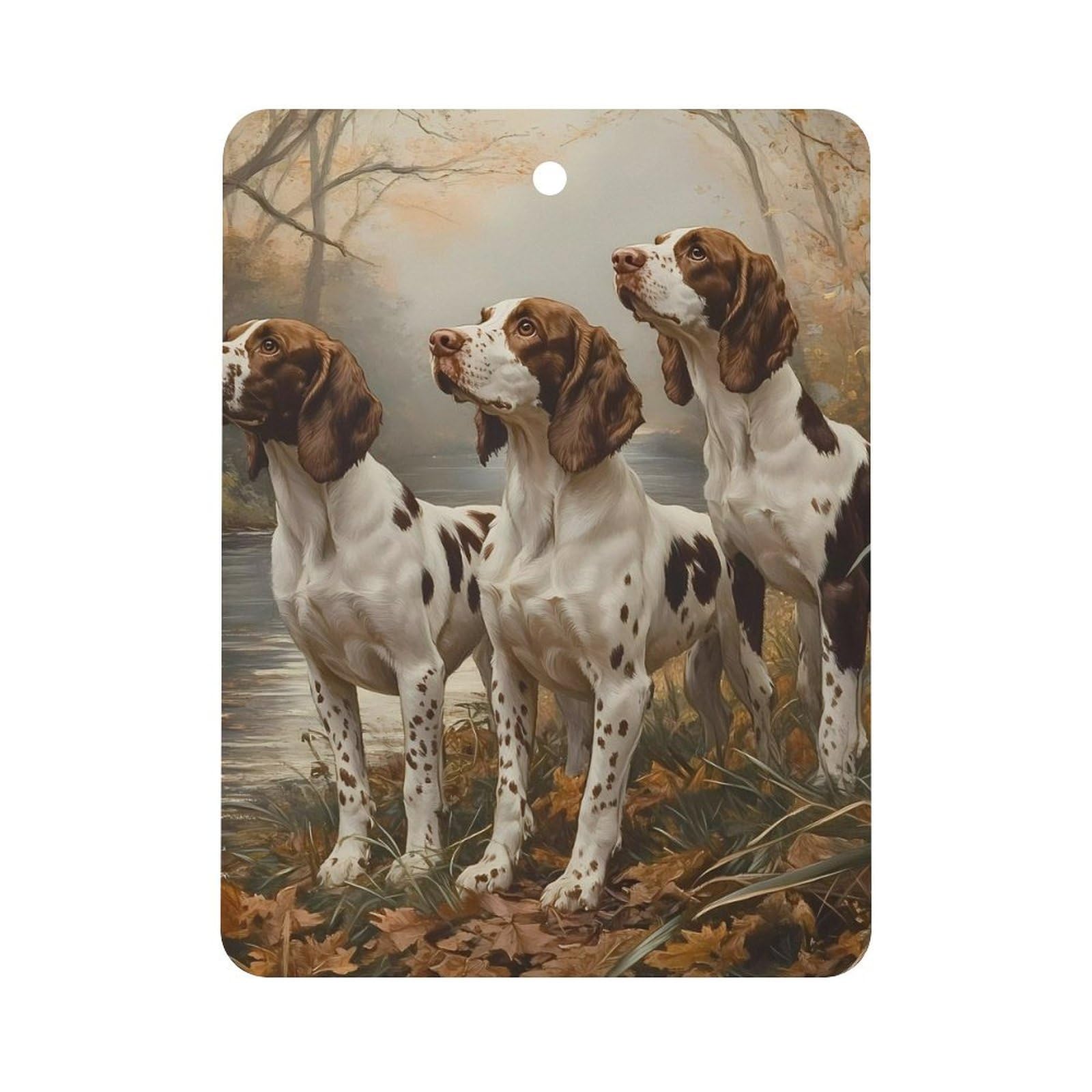 Three English Foxhounds Car Air Freshener Hanging Aromatherapy Tablets for Car Accessories Square