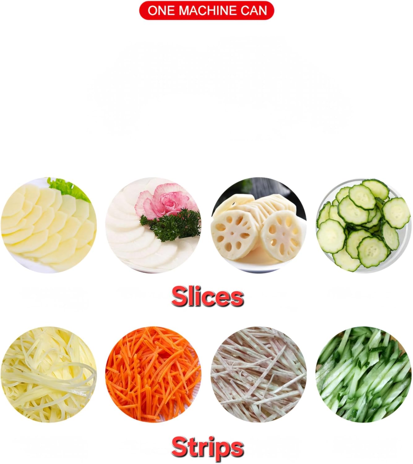 Commercial Vegetable Cutting Machine, DQ-P300 1100W, Stainless Steel, 2-in-1 Slicer for Strips and Slices,Restaurant Equipment.