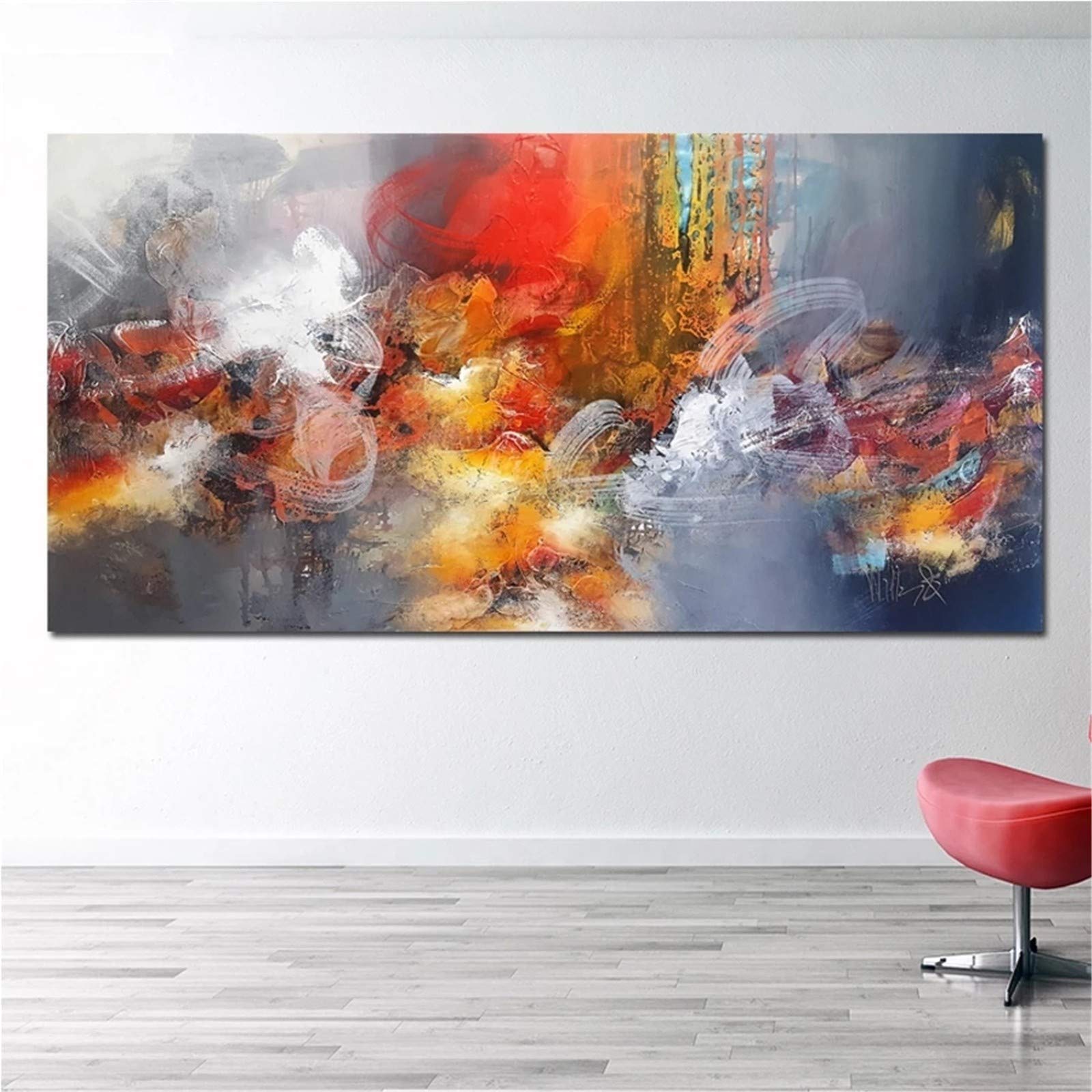 Toile art diamant 5D strass rond 28x80inch motif nuages colorés broderie grand format