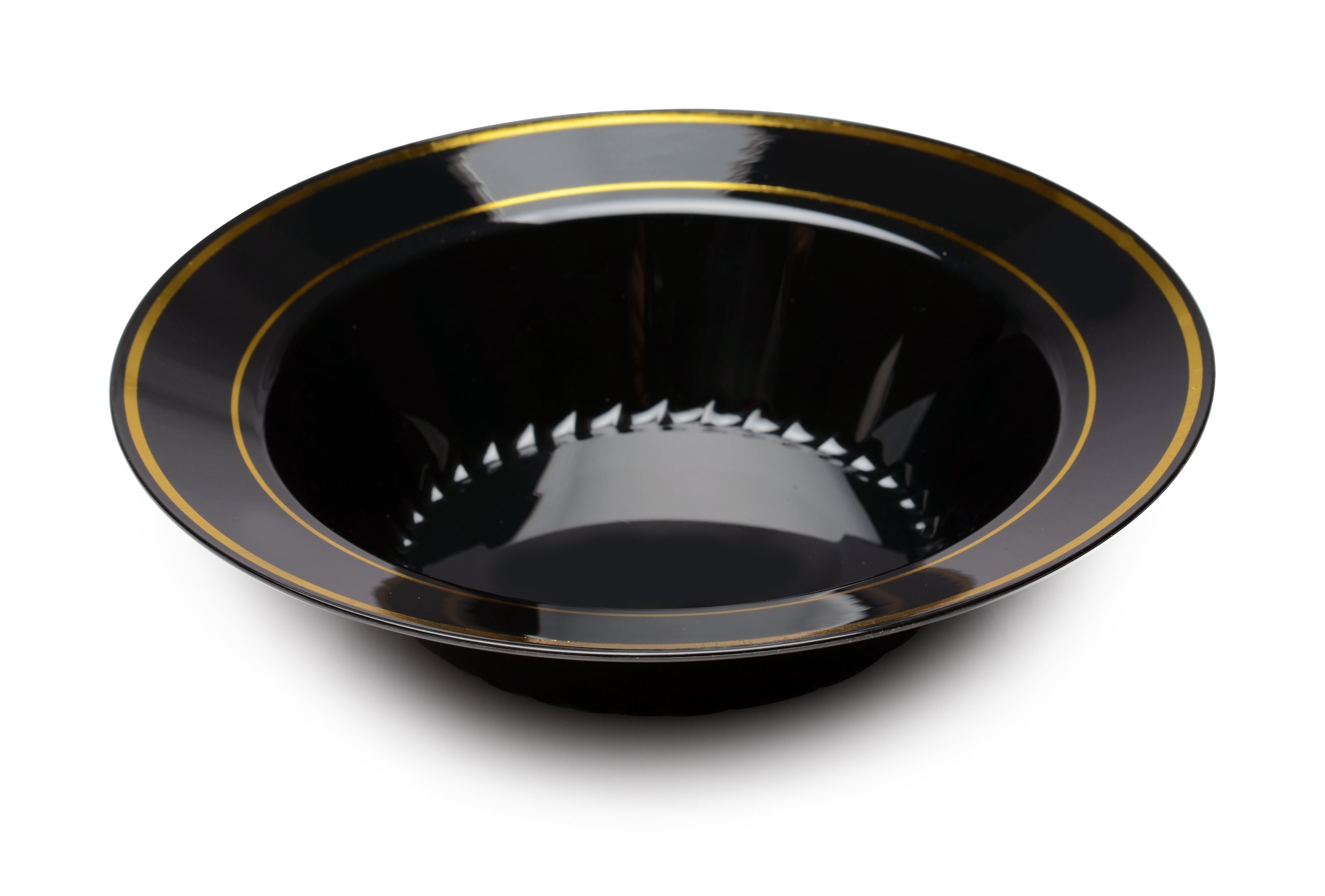 Fineline 512-BKG Silver Splendor Bowl, 12 Oz. -150/Cs (15 X 10), Plastic, Black/Gold