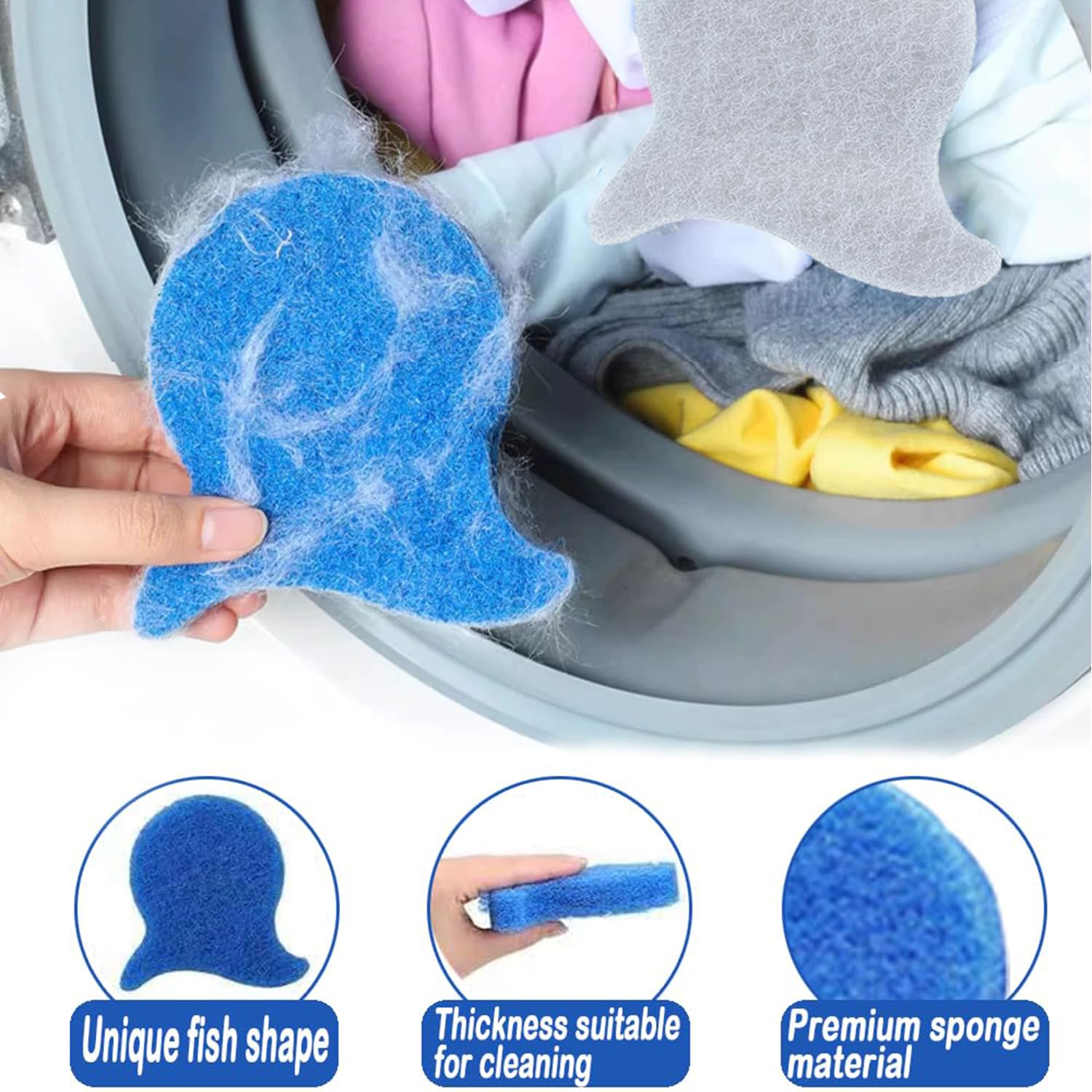 4 Pièces Attrape Poils Machine a Laver, Anti Poil Machine à Laver