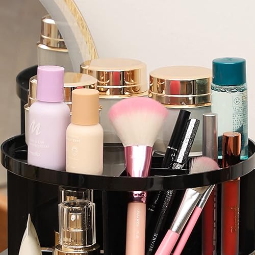 Miniatura 3 de Organizador de maquillaje de rotación de 360 grados, 4 capas, almacenamiento ajustable, diferentes tipos de cosméticos, multifunción, gran