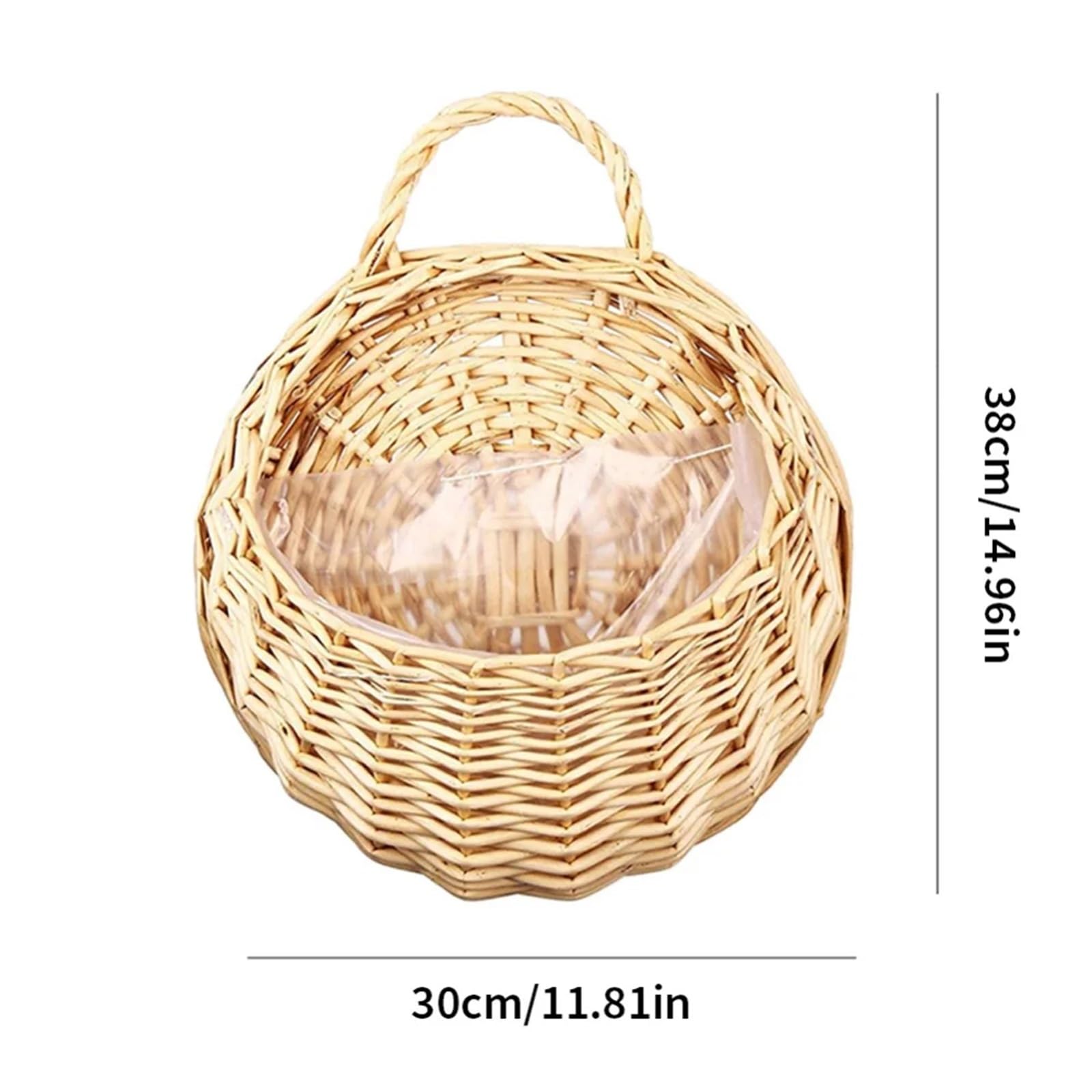 Pots de Fleurs Tissée 3 pièces à la Main en Osier tissé Panier Suspendu tenture Murale jardinière Fleur Panier en Osier Panier en rotin for la décoration intérieure Jardin Mariage(B-L)