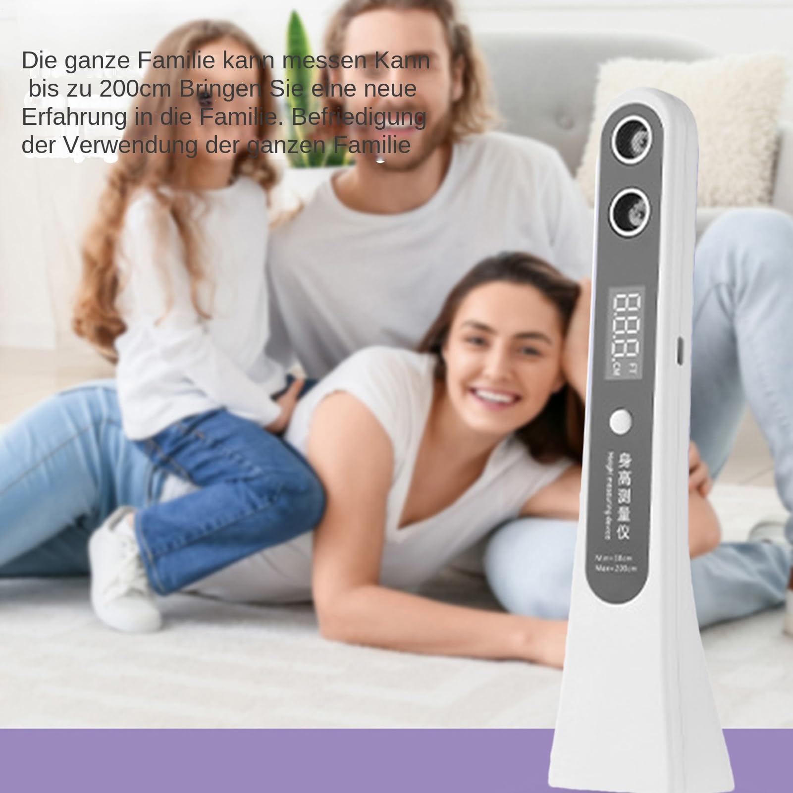 Altimetría digital, estadiómetro de altura corporal ultrasónico portátil | Medidor digital ultrasónico de altura - Escala de altímetro inteligente precisa para niños, adultos y niños