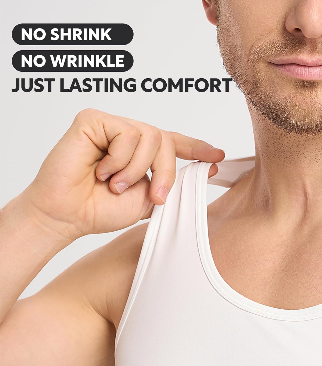 DAVID ARCHY Men's Tank Top Undershirts Moisture Wicking Quick-Dry A-Shirts Soft Silky Undershirts Tank Shirt for Men 3 Pack - Image 3