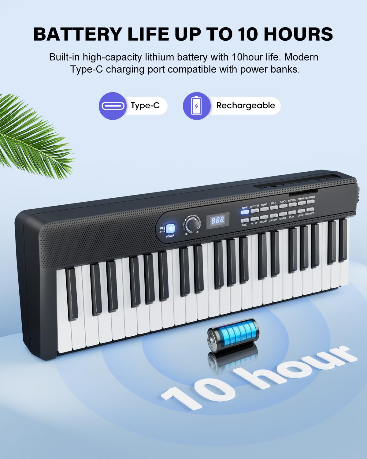 UISCOM Tastiera con 88 tasti, semi ponderata, portatile, digitale, per principianti, tastiera elettrica pieghevole con pedale sustain, custodia per il trasporto, MIDI, adatta per casa/palcoscenico