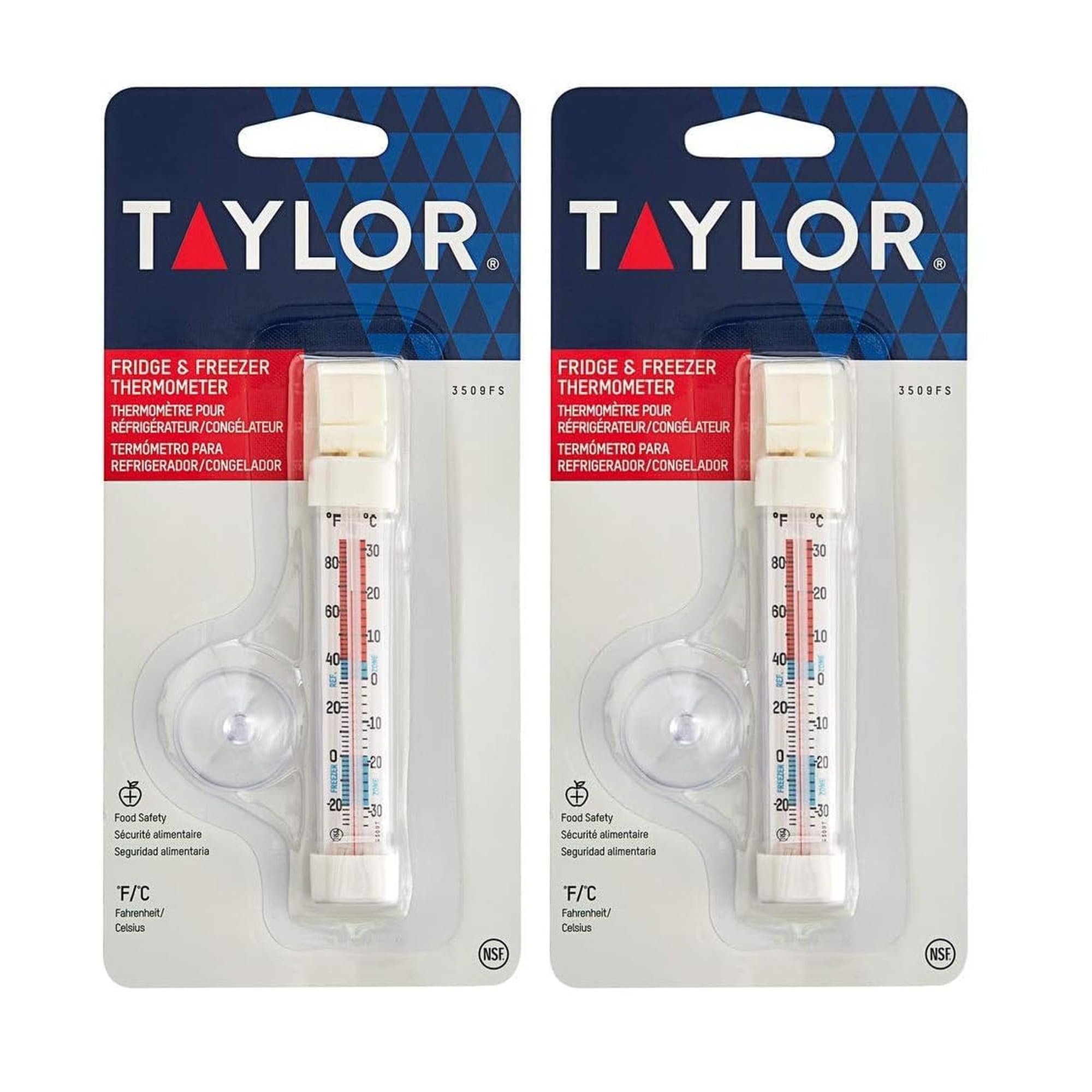 Taylor 1 Count (Pack of 2) / Silver / Functional Refrigerator Thermometers