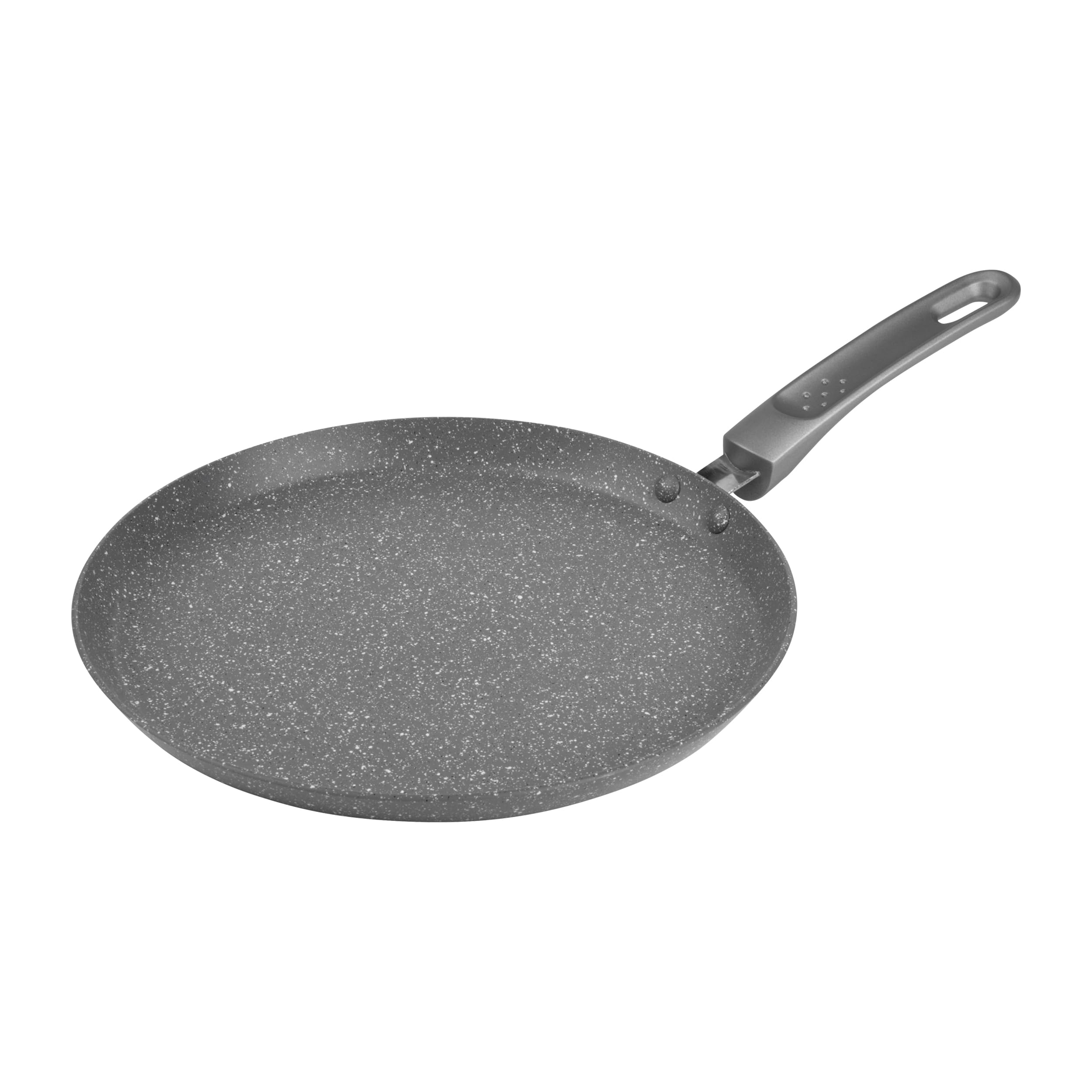 25cm Pancake Pan – Marblestone Non-Stick Crepe Pan, PFOA-Free Forged Aluminium, Induction Safe, Easy Clean, Soft Touch Handle, Perfect for Pancakes, Crepes, Omelettes, Chapatis & Roti