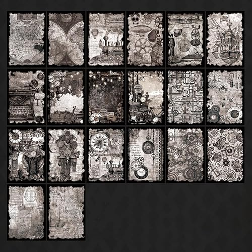 Miniatura 9 de ZXMNBH Kit de papel para álbumes de recortes, collage de engranajes de tiempo, agenda, planificador, materiales, suministros de decoración de diario