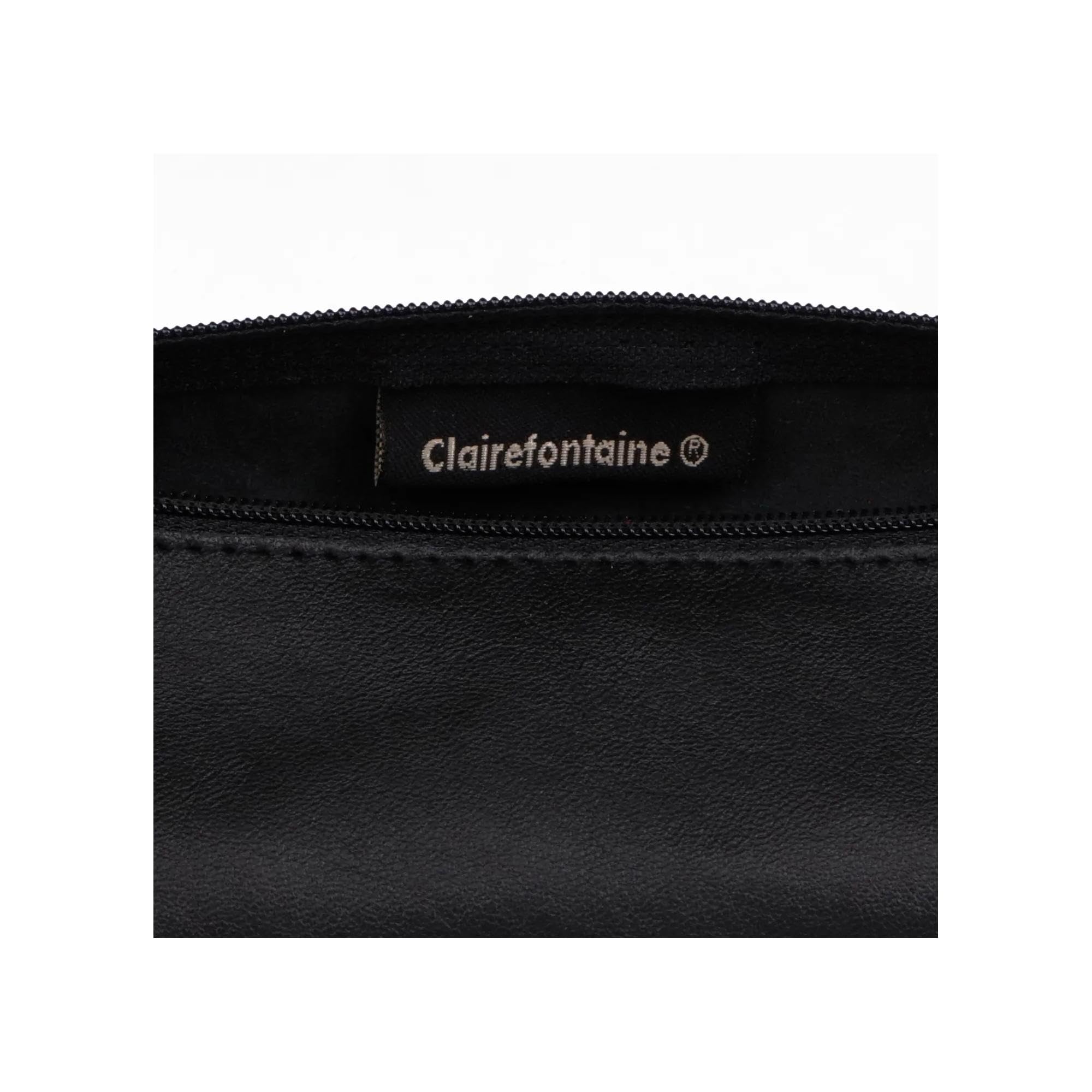 Clairefontaine Trousse Scolaire Ronde Noire Ø5,5x22 cm Cuir d'Agneau