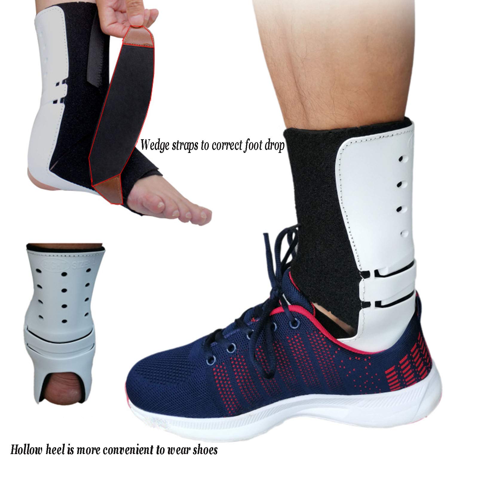 Correcteur de posture pour cheville et pied, orthèse pour pied tombé, soulagement de la douleur de la cheville pour hémiplégie sportive, gauche, 1 paire, Leftm-1 paire