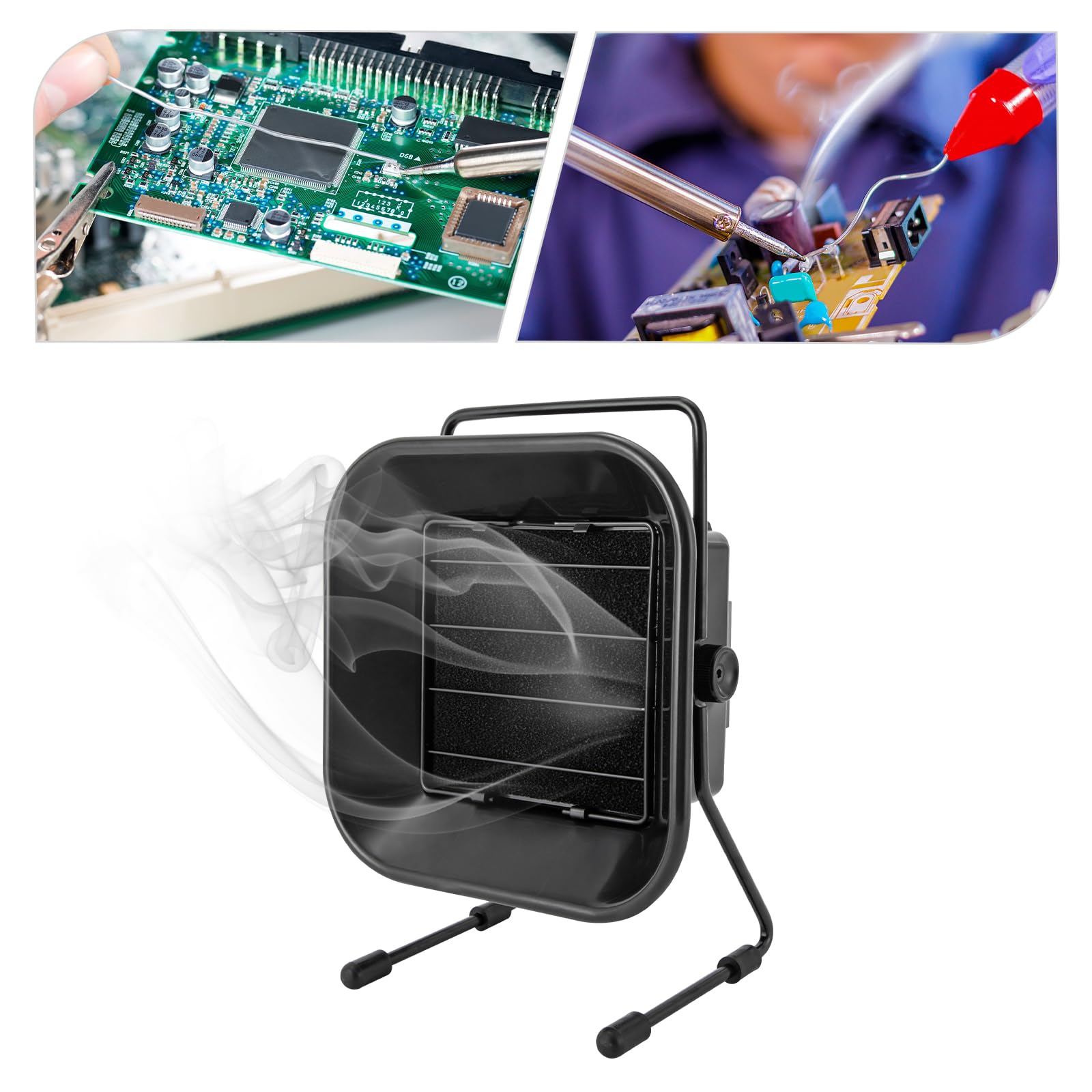 Mini aspirador de soldadura de 3200 rpm, con filtro grueso y conector, limpiador de humo portátil para soldar, reparación de bricolaje, absorción de humo de bajo ruido